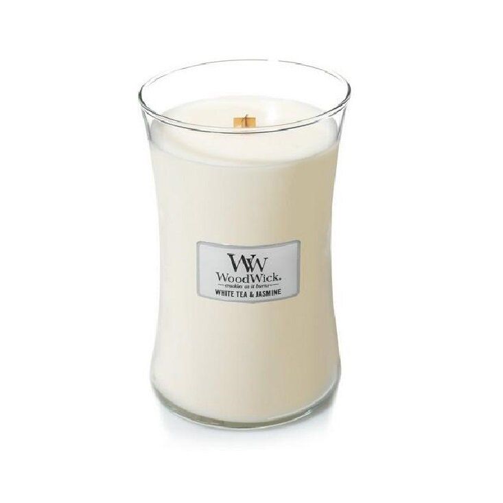 Ароматична свічка з ароматом жасмину Woodwick Large White Tea & Jasmine 609 г Ароматична свічка з ароматом жасмину Woodwick Large White Tea & Jasmine 609 г